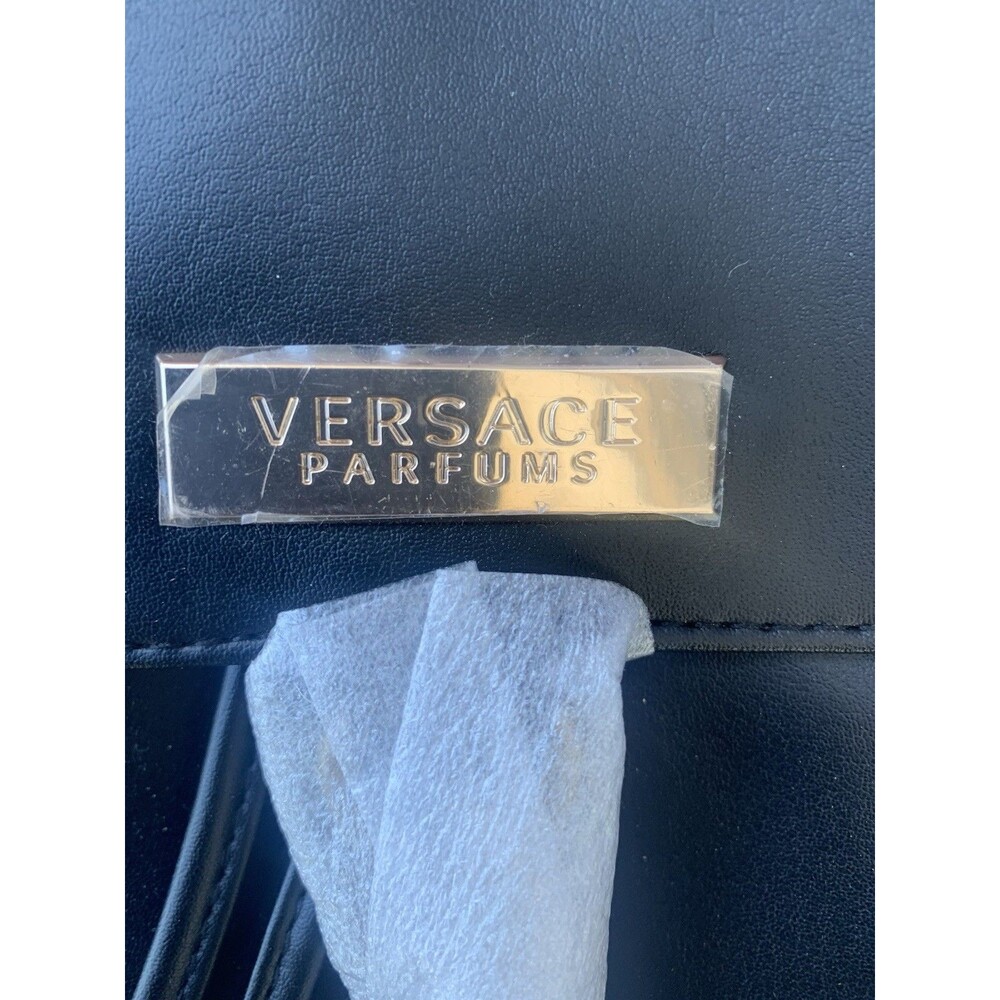 Versace Parfums Women's Backpack Bag Black/Gold Logo Zipper Closure Brand New - Picture 2 of 4